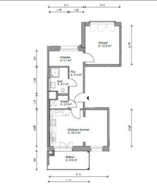 Foto - 2 Zimmer Etagenwohnung zur Miete in Prenzlau