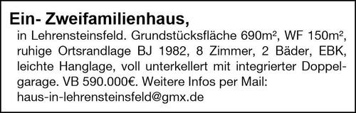 Foto - Ein- Zweifamilienhaus in Lehrensteinsfeld
