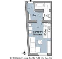Direkt am Uni-Ring gelegen! - 235,00 EUR Kaltmiete, in Halle (Saale) (PLZ: 06108)