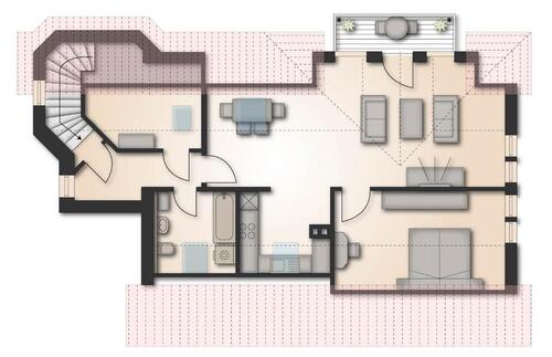 Foto - Stadtlohn: DG-Wohnung, ca. 67 m², 3 Zimmer, Balkon