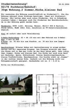 Foto - Studentenwohnung (!), 2 Zimmer - 600,00&nbsp;EUR Kaltmiete, ca.&nbsp; 30,00&nbsp;m&sup2;