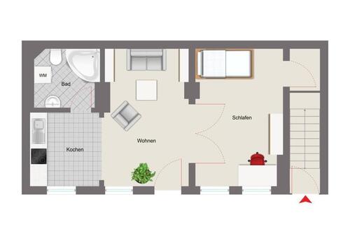 Foto - 2 Zimmer Erdgeschoßwohnung zur Miete in Würzburg