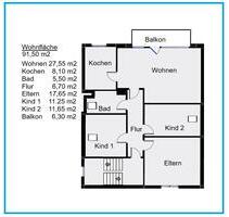 4 Zimmer 91.50 m2 Dachgeschoss Wohnung zu Vermieten - Rodgau