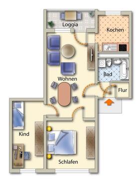 Foto - 3 Zimmer Etagenwohnung zur Miete in Freiberg