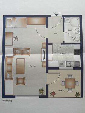 Foto - Erstbezug ! 1 Zimmer Wohnung zu vermieten.