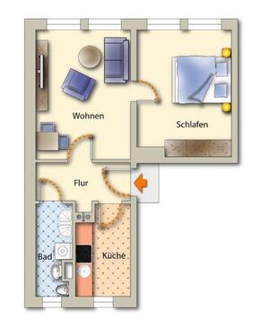 Foto - 2 Zimmer Erdgeschoßwohnung zur Miete in Freiberg
