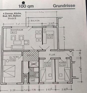 Foto - Wohnung (100 qm) ab 01.03.2026 zu vermieten