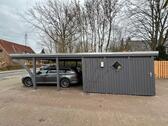 Foto - großer Carport und Gerätehaus zum Selbstabbau LxB 8,75x5m H2,25m