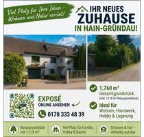 Einfamilienhaus, Nebengebäude, Naturgrundstück in Hain-Gründau