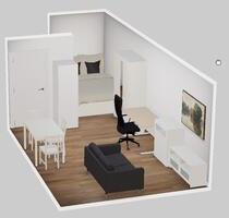 Möblierte 1-Zimmer-Whg. - Erstbezug n. Sanierung - Top ÖPNV - Augsburg Hochzoll