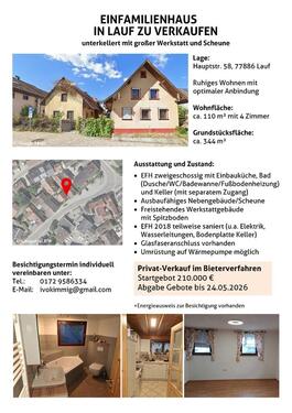 Foto - Einfamilienhaus unterkellert mit Scheune und Werkstatt