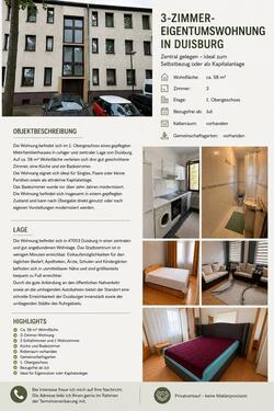 Foto - 3 Zimmer Etagenwohnung zum Kaufen in Duisburg
