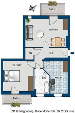 Foto - 2 Zimmer Etagenwohnung zur Miete in Magdeburg