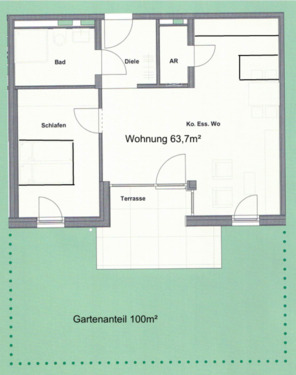 Foto - 2.5 Zimmer Erdgeschoßwohnung zur Miete in Bergatreute