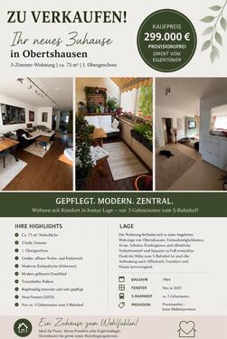 Foto - Moderne 3-Zimmer-Eigentumswohnung in Obertshausen – 75 m², Balkon