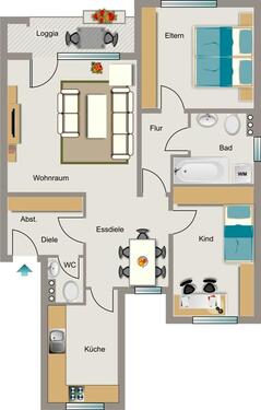 Foto - 3.5 Zimmer Etagenwohnung zur Miete in Voerde (Niederrhein)