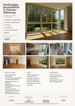 Foto - 2 Zimmer Etagenwohnung zur Miete in Tübingen