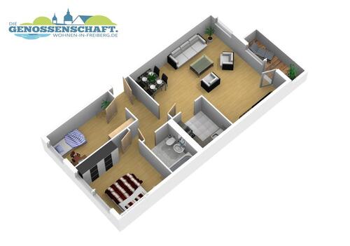 Foto - 3 Zimmer Etagenwohnung zur Miete in Freiberg