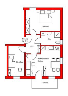 Foto - Neubauwohnung in Weiden - EG - 1.200,00&nbsp;EUR Kaltmiete, ca.&nbsp; 70,00&nbsp;m&sup2;