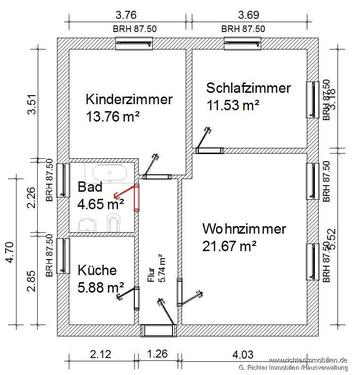 Foto - 3 Zimmer Etagenwohnung zur Miete in Freiberg