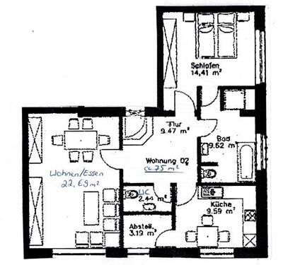 Foto - OG Wohnung 74qm 3 zimmer K B - 592,00&nbsp;EUR Kaltmiete, ca.&nbsp; 74,00&nbsp;m&sup2;