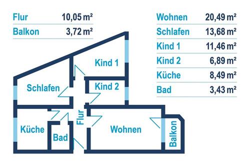 Foto - Familienfreundliche 4-Raum-Wohnung mit sonnigem Balkon