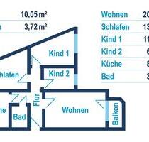 Familienfreundliche 4-Raum-Wohnung mit sonnigem Balkon - Reichenbach im Vogtland