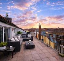 Möblierte Penthouse-Wohnung mit Dachterrasse, Kamin & Sauna – Wohnen auf höchstem Niveau - Nürnberg Eberhardshof