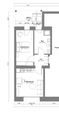 Foto - Etagenwohnung zur Miete in Freiberg