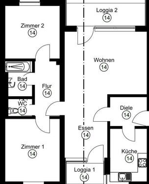 Foto - 3 Zimmer Etagenwohnung zur Miete in Erlangen