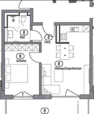 Foto - 2-Zimmer Wohnung inkl. Küche (Neubau)