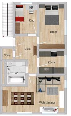 Foto - 3 Zimmerwohnung zu vermieten - 770,00&nbsp;EUR Kaltmiete, ca.&nbsp; 75,00&nbsp;m&sup2;