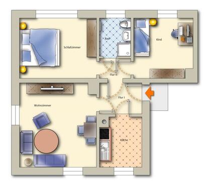 Foto - 3 Zimmer Etagenwohnung zur Miete in Freiberg