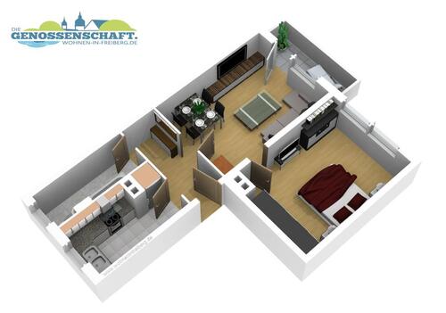 Foto - 2 Zimmer Etagenwohnung zur Miete in Freiberg