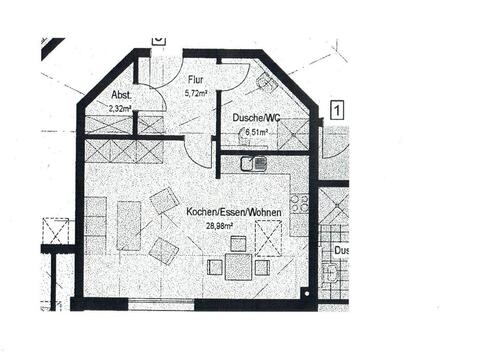 Foto - 1 Zimmer Dachgeschoßwohnung zur Miete in Reichshof