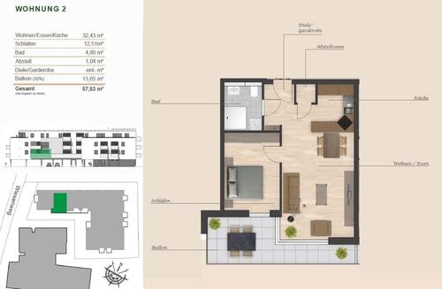 Foto - 2 Zimmer Etagenwohnung zur Miete in Randersacker