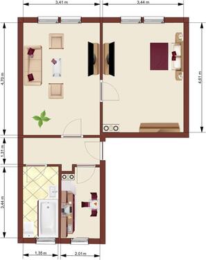 Foto - 2-Raumwohnung in Löbau Süd - 292,00&nbsp;EUR Kaltmiete, ca.&nbsp; 46,40&nbsp;m&sup2;