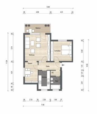 Foto - Ansprechende und gepflegte 2,5-Raum-Wohnung mit Balkon mitten in