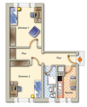 Foto - 2 Zimmer Etagenwohnung zur Miete in Freiberg