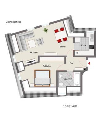 Foto - Gepflegte 2 Zimmer DG Wohnung in zentraler Lage