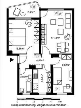 Foto - Morgen Besichtigung - 2,5 Zimmer mit Balkon Biebrich