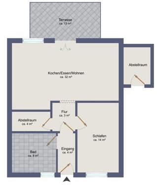 Foto - 2 Zimmer Erdgeschoßwohnung zur Miete in Friesoythe