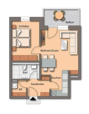 Foto - Erstbezug moderne 2-Zimmer Wohnung 1. Obergeschoss