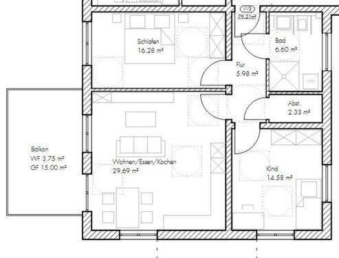 Foto - Erstbezug - 3 Zimmer Wohnung im OG