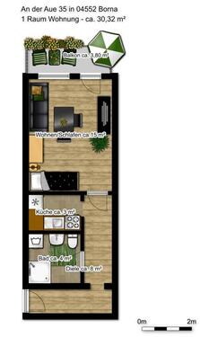 Foto - 1 Zimmer Etagenwohnung zur Miete in Borna
