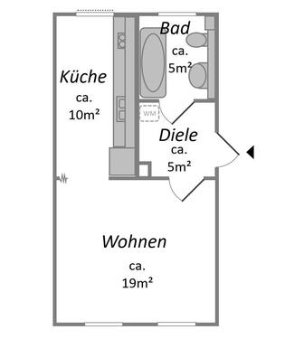Foto - 1 Zimmer Etagenwohnung zur Miete in Waldheim