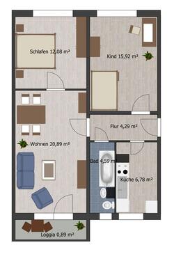 Foto - Etagenwohnung zur Miete in Coswig