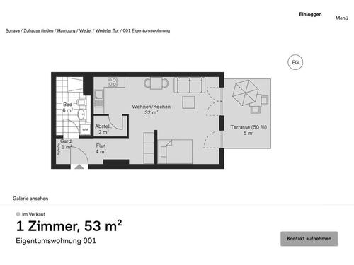 Foto - Etagenwohnung zur Miete in Wedel