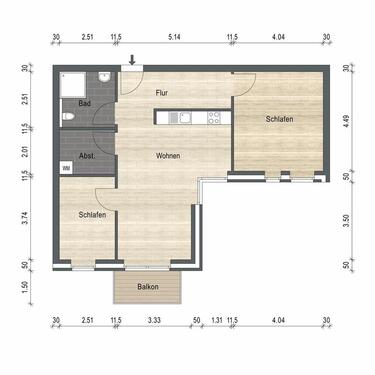 Foto - Neubau! Obergeschosswohnung mit sonnigem Balkon in zentraler Lage von Schortens!