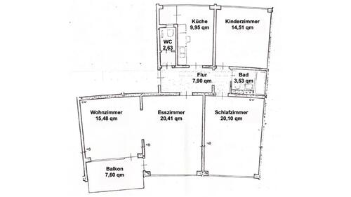 Foto - Attraktive, helle 3,5 Zimmer Wohnung mit Balkon